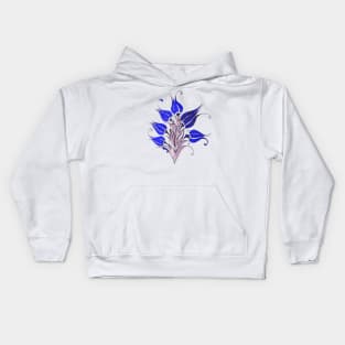 Blue Tulips In Artistic Ottoman Turkish Style Kids Hoodie